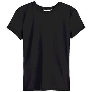 HM女装T恤春季时尚休闲圆领简约修身显瘦短袖上衣1142908
