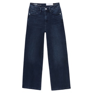 ABLE JEANS【大直筒裤】冬季女士复古高腰加厚保暖阔腿宽松牛仔裤