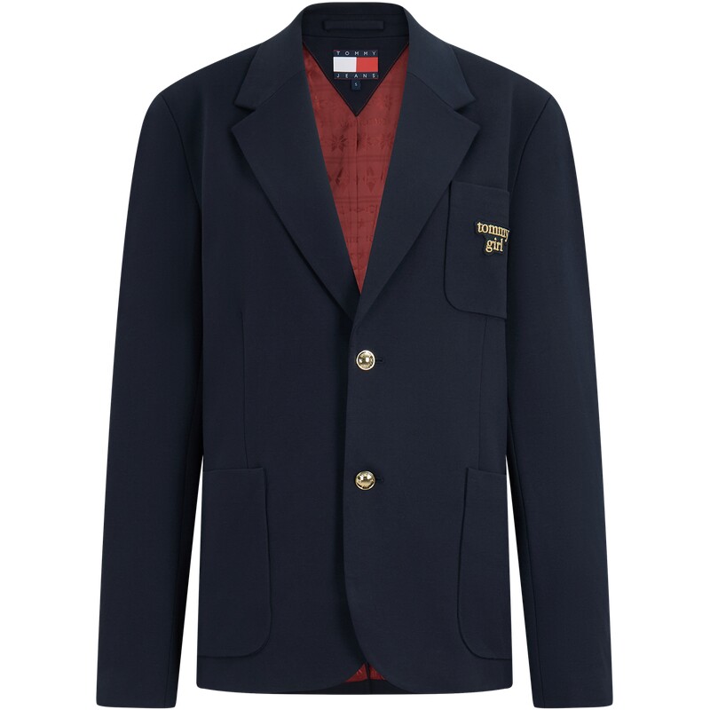 Tommy女装刺绣平驳领宽松西服
