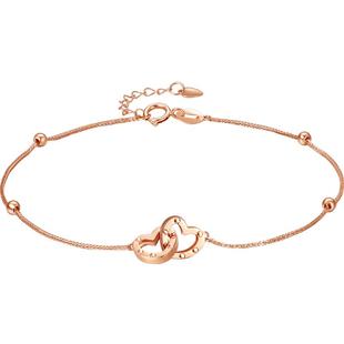 TSL谢瑞麟LOVE CIRCLE系列18k金爱心双环手链AG540