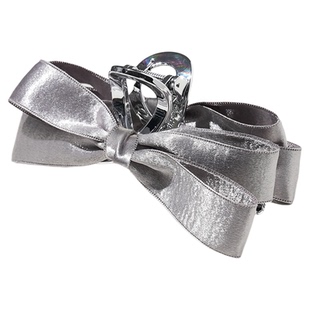 银色抓夹女高级感2025新款超好看大号抓夹金属感发抓蝴蝶结鲨鱼夹