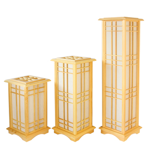 日式落地灯榻榻米台灯创意立式地灯木艺台灯胡桃木色原木色实木灯