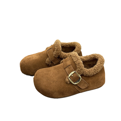 真皮羊毛加绒勃肯鞋女2025冬新款