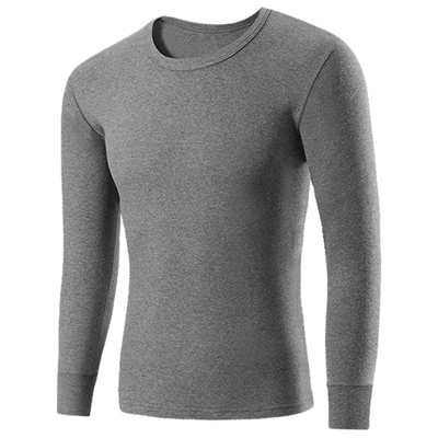 浪莎100%纯棉圆领保暖男士单秋衣