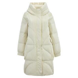 2025年冬Outlets正品 高端MV系列宽松舒适白鸭绒长款防寒羽绒服女