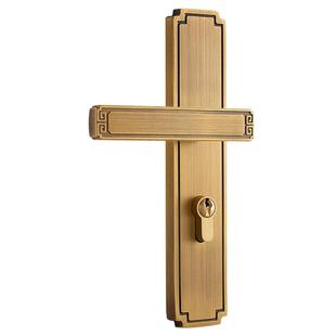 睿高 新中式卧室门锁纯铜室内木门房间门把手静音家用房门锁套装