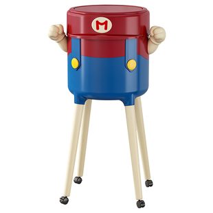 川岛屋高脚垃圾桶家用2025新款可移动不弯腰带盖客厅厨房大卫生桶