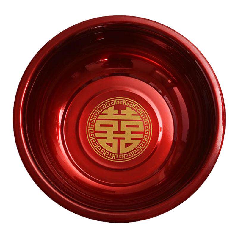 女方喜盆新娘陪嫁结婚脸盆洗漱套装家用红盆一对嫁妆婚庆用品大全