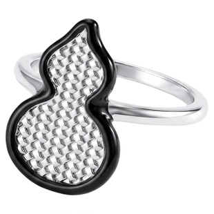 【明星同款】MEIDEHEN美得很黑边葫芦银丝斜纹叠影项链耳坠戒指