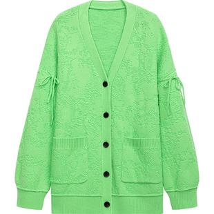 【新中式】播针织开衫女商场同款2024新款小众毛衣外套BDR1UD0402