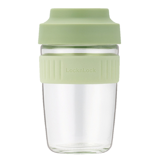 乐扣乐扣水杯女吸管杯燕麦早餐玻璃杯家用大容量牛奶咖啡杯带盖勺