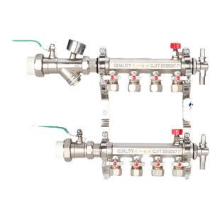 天一金牛地热地暖分水器管地热管集暖气分水器全铜大流量加厚家装