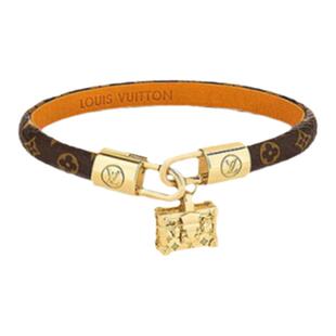 自营1h可退 欧洲直邮LV路易威登女士棕色帆布老花皮带小号行李箱