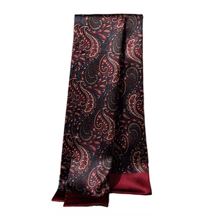 真丝男士红色丝巾冬季高级感搭西装衬衫护颈围脖本命年桑蚕丝围巾