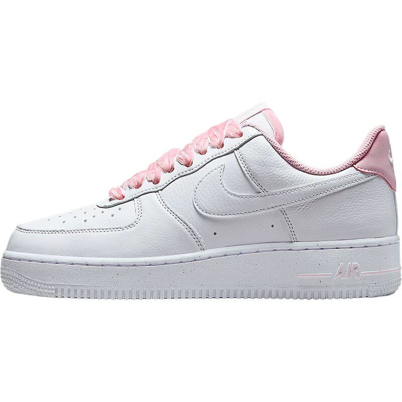 Nike耐克女鞋AF1粉色丝绒鞋带白色空军一号运动鞋板鞋HV4403-601