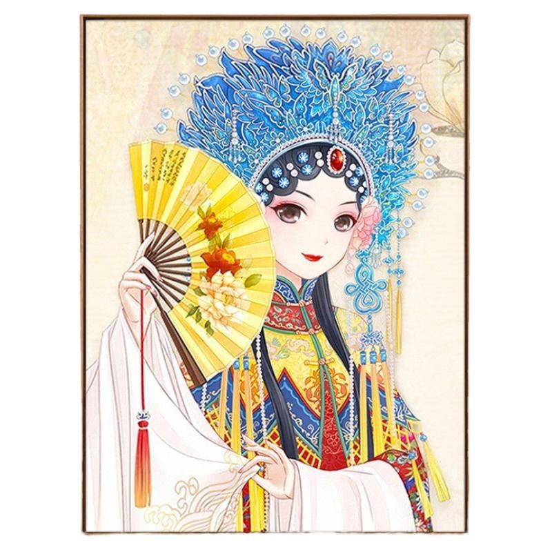 国风花旦钻石画京剧国粹戏曲少女