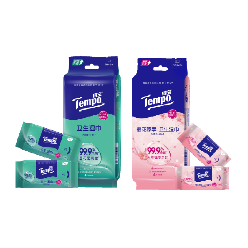 Tempo得宝mini卫生湿巾便携装湿纸巾组合（多香型任选）