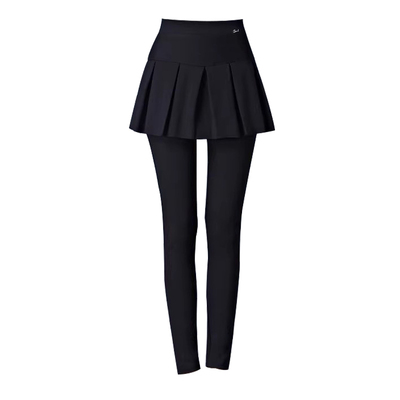 女裤黑色加绒打底裤假两件秋冬