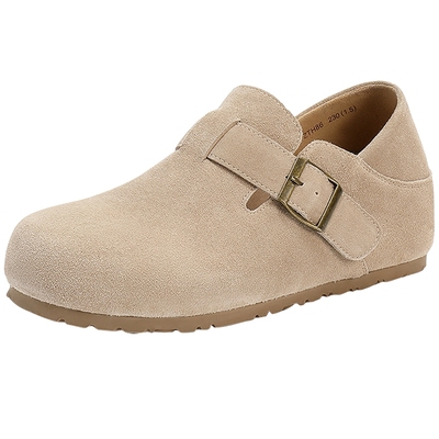 森达全包勃肯鞋女全包25秋新软底外穿舒适时尚内增高休闲鞋ZTH86