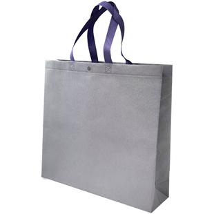 灰色暗扣服装店无纺布手提袋子定制LOGO加厚女装包装手提袋子定做