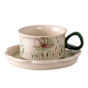 纪恋【次日达】陶瓷复古咖啡杯碟套装乔迁订婚结婚新婚三八节礼物