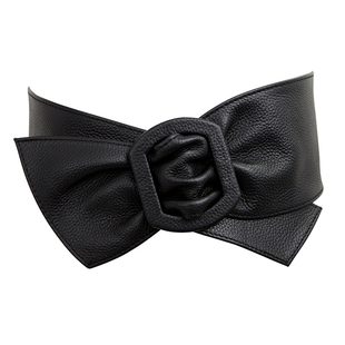 真皮腰封宽腰带女配裙子大衣配饰新款高级感皮带牛皮高级感黑白色