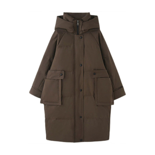 大码女装胖mm咖色宽松设计感棉服上衣女加厚保暖超好看的二棉外套