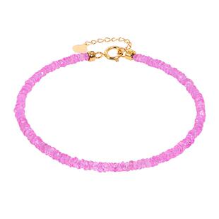 若华珠宝凝柔=刻面粉色蓝宝石手链女18k金手饰彩宝礼物