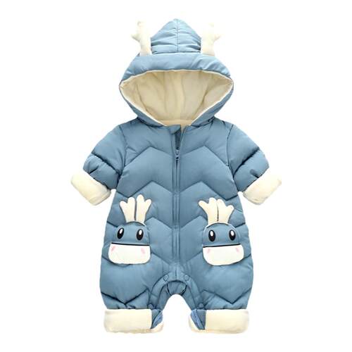 宝宝连体衣羽绒棉服冬款爬爬服哈衣男女童套装新生幼婴儿外出抱衣