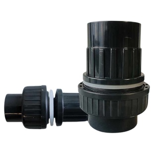 鱼缸上下水口管件内外丝接头对夹式水箱水族溢流底滤PVC水管配件