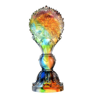 琉璃金刚轮八吉祥浮雕七政宝室内家用八供吉祥八宝创意摆件