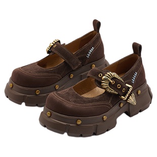 戚砚笛同款｜SUGARSU酥履秋季新款搭扣厚底增高玛丽珍鞋女