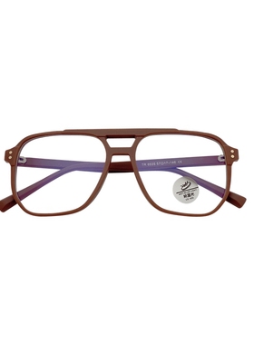 眼镜瘦脸磨砂复古风双杠平光镜