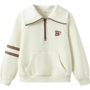 【无雪棉花娃娃IP】巴拉巴拉童装儿童长袖卫衣女童秋冬装翻领上衣