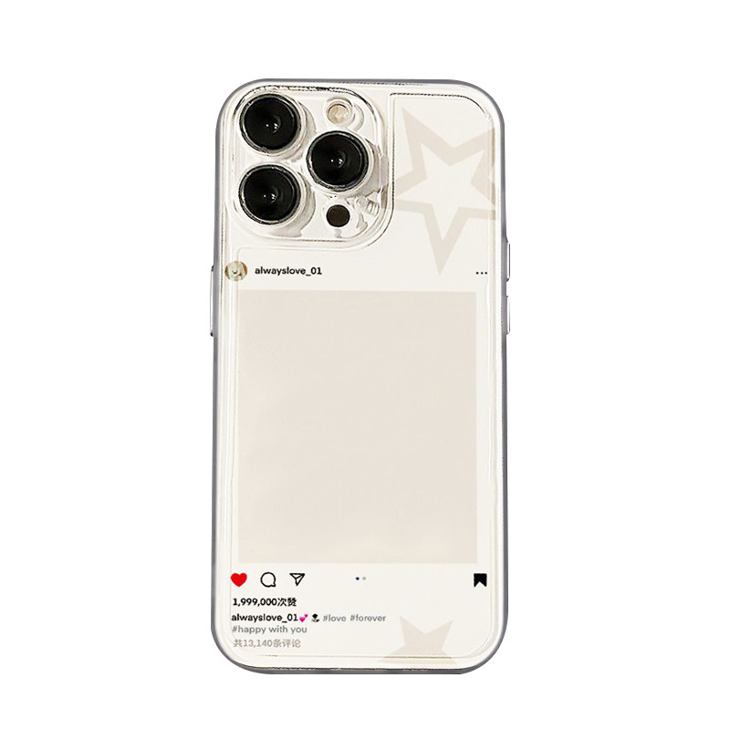 星星相框适用苹果17手机壳卡通适用vivo透明适用iPhone适用小米17壳透明软硅胶手机壳简约可爱软壳