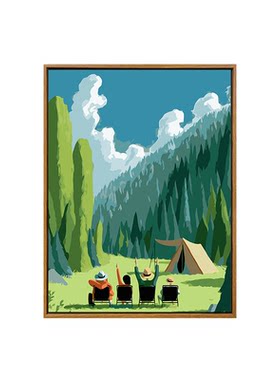 治愈大自然diy数字油画装饰画