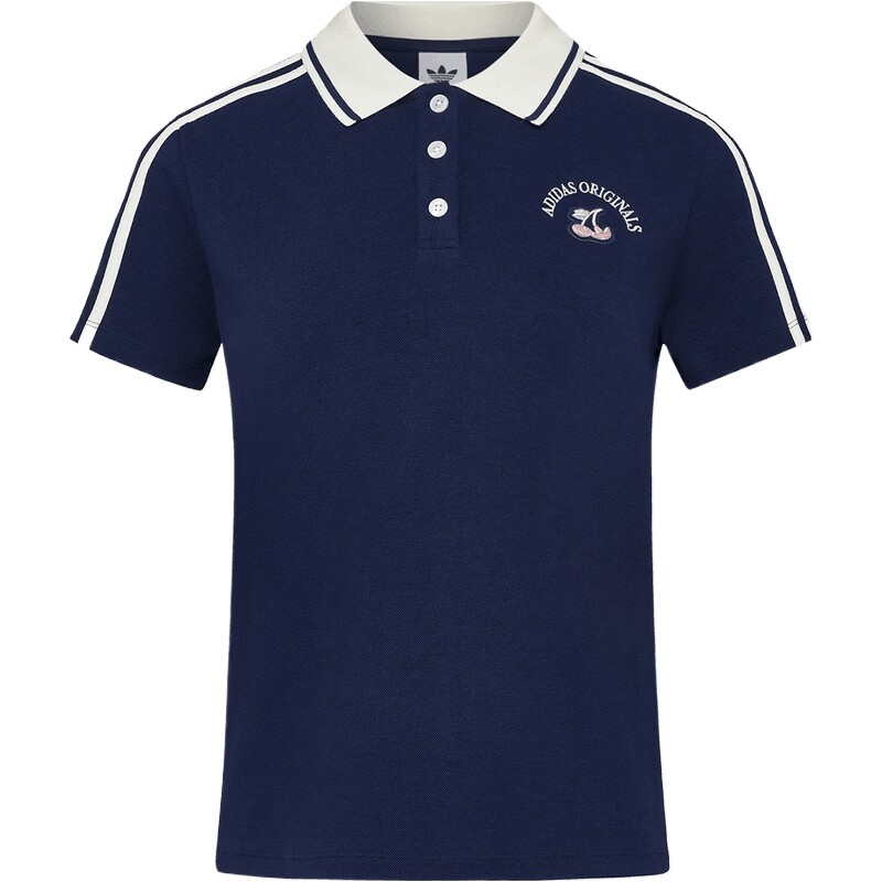 adidas阿迪达斯三叶草女子SPORTS POLO运动休闲短袖T恤LD3229