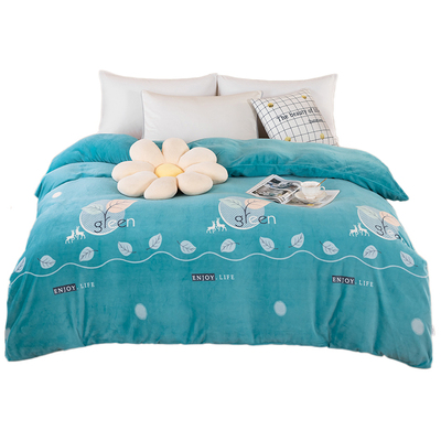 牛奶绒加绒加厚不掉色不掉毛被套