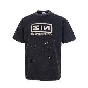 GRAILZ PROJECT潮牌水洗做旧泼墨字母印花短袖高街美式休闲T恤Tee