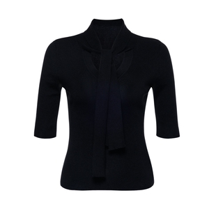 思瑞 金秘书系带上衣 高级设计感气质女神OL韩剧女主角薄款针织衫