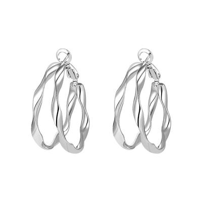 999纯银针双圈耳环小众高级气质