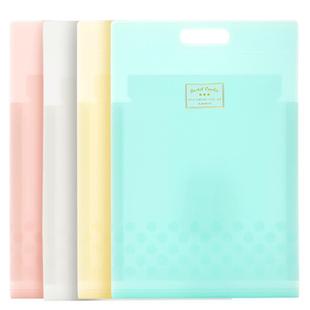 日本国誉KOKUYO手提风琴包文件夹淡彩曲奇竖款大容量A4多层便携学生用科目学科分类书本试卷收纳袋资料册