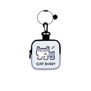 尼睿x吃盐的鱼 原创新款可爱小猫零钱包便携耳机包卡包帆布包挂饰