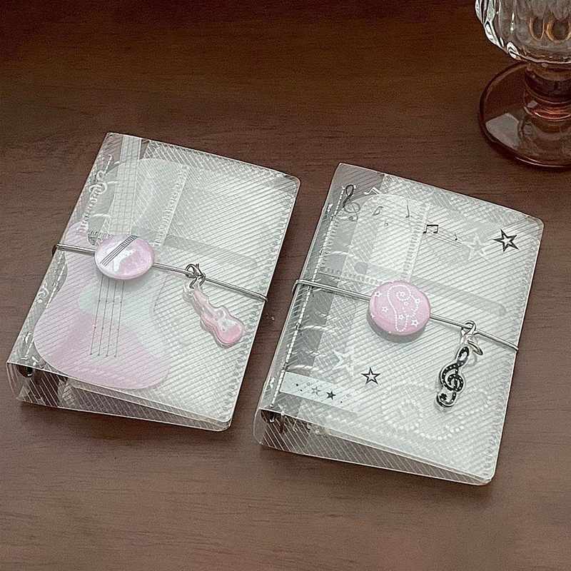 哇卡原创M5活页壳斜纹装修绑带本夹三折吧唧手PP本收纳相册帐