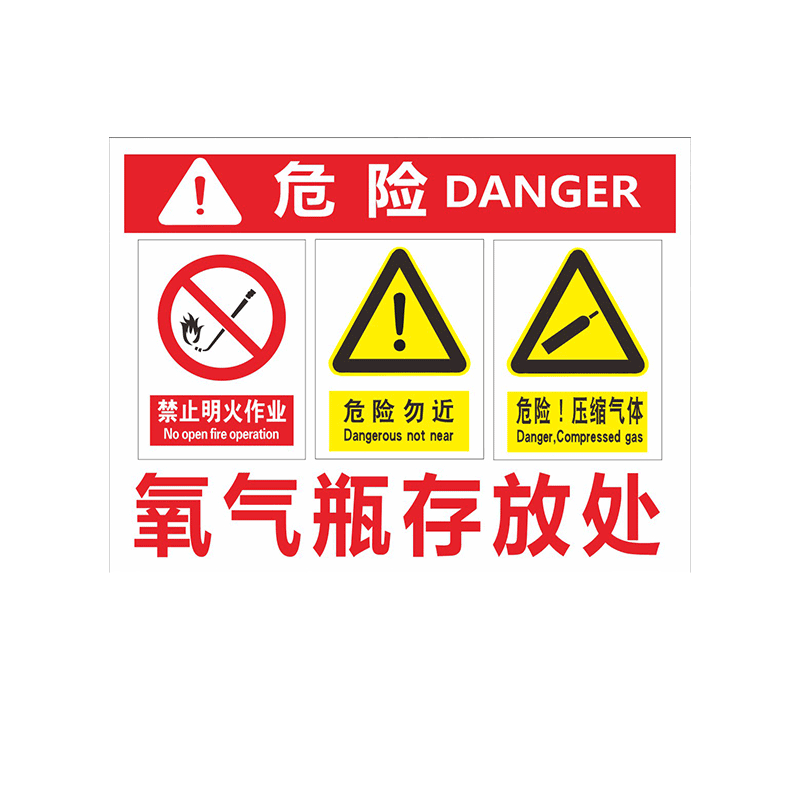 乙炔氧气安全存放标识牌安全生产标志牌乙炔瓶氧气瓶运输储存使用管理制度牌告知卡责任牌警示氧气四防标识牌