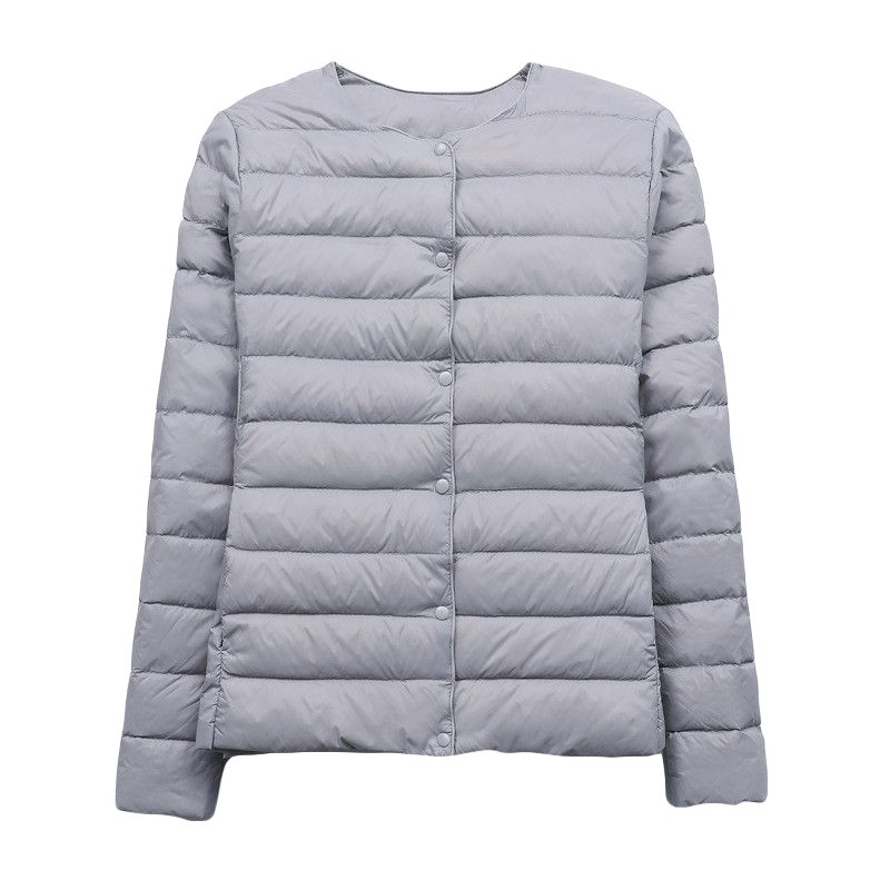 轻薄羽绒服内胆外套女装短款圆领