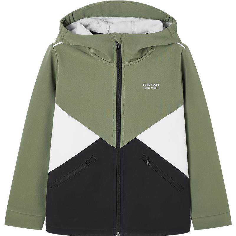 探路者童装软壳衣防泼水春秋男女童户外徒步防风透气儿童冲锋外套