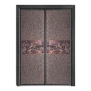 防爆铸铝门入户门防盗门精雕子母门锌铁合金仿铜门款定制金