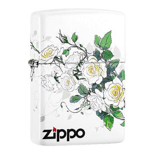ZIPPO打火机 彩印白玫瑰之约 茉莉莫离官方旗舰正品防风煤油火机