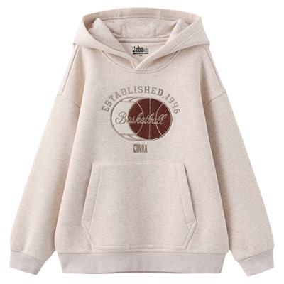 nbakids童装冬季新款男女童连帽卫衣儿童长袖加绒纯色K244TH002P